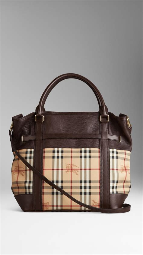 burberry london purse brown logo strap|burberry haymarket check tote.